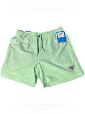Columbia PFG Swim Shorts Mens Medium Green Omni Shade Lined Fishing Beach NWT